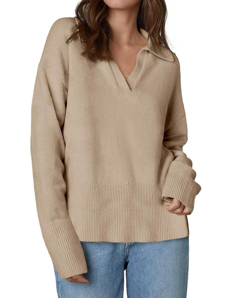 S STRIPED VNECK SWEATER