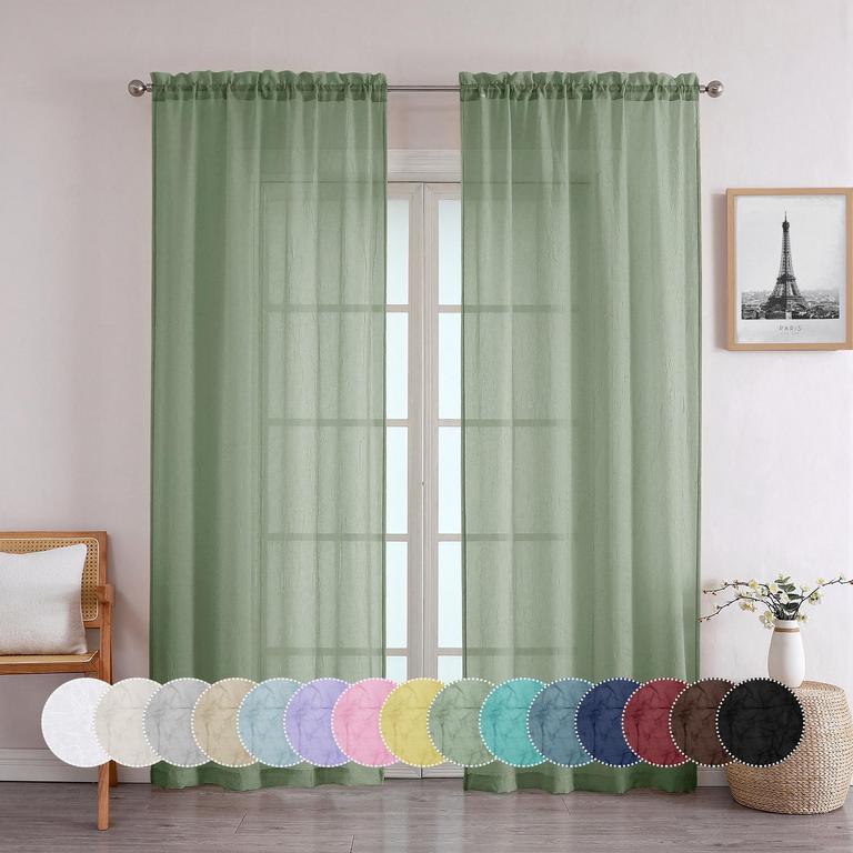 OVZME SHEER CURTAINS 42IN X 84IN 2PK