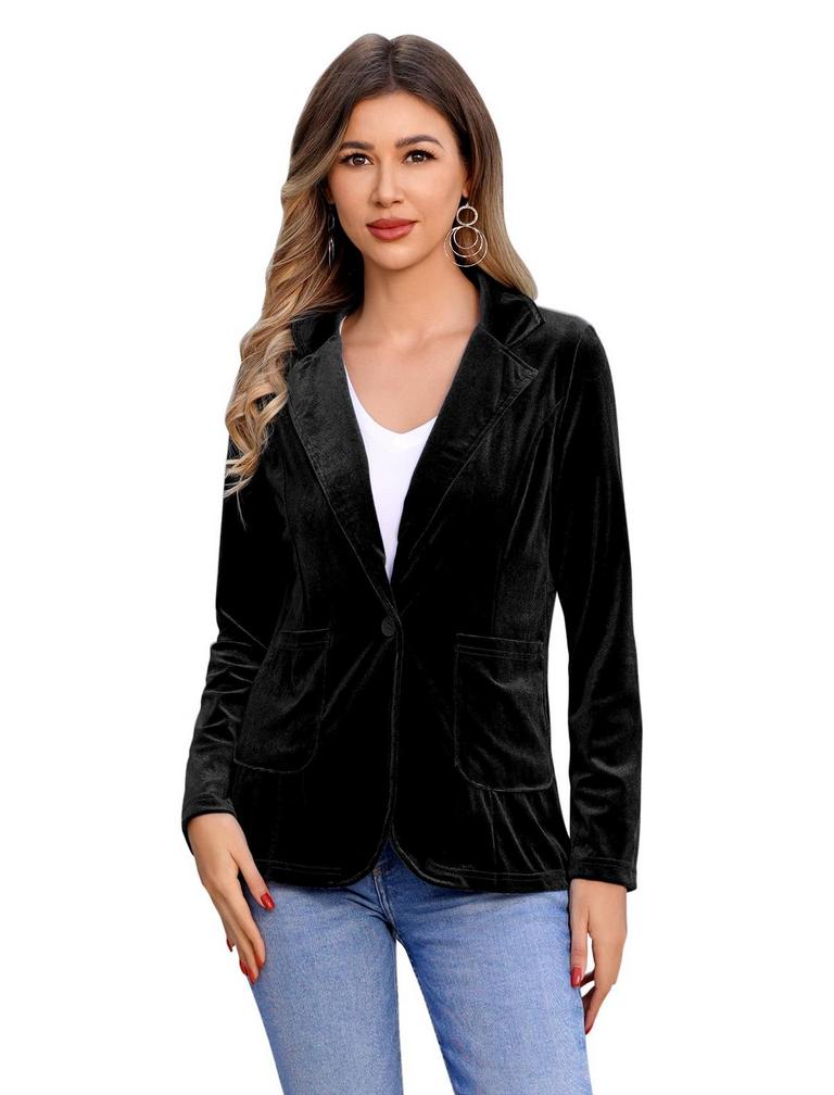 IDOPIP WOMEN'S VELVET BLAZER SZ L
