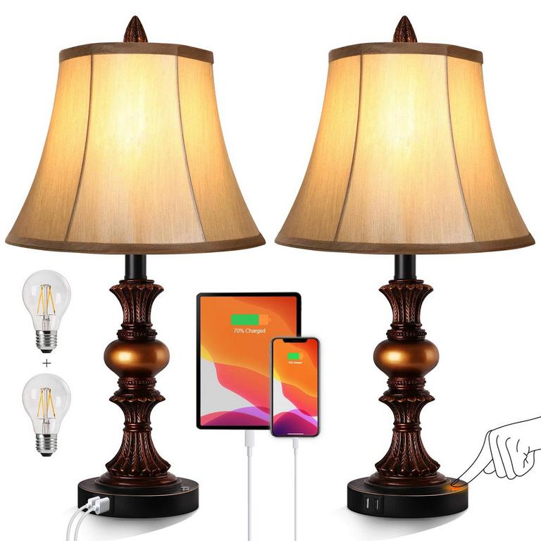 PARTPHONER TABLE LAMPS 22IN 2PK