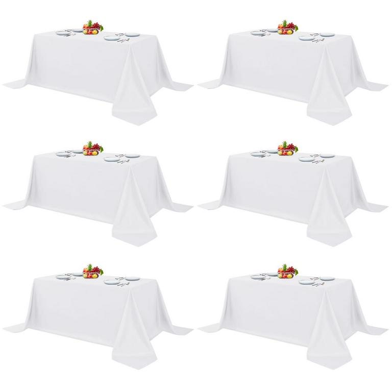 FITABLE WHITE TABLECLOTHS 90IN X 132IN 6PK