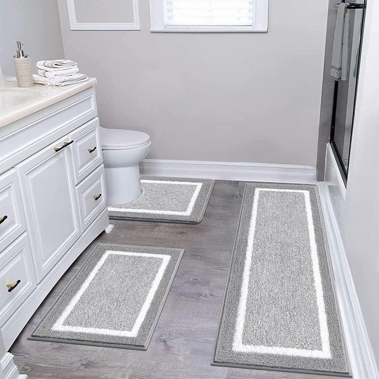 FINDOSOM LIGHT GRAY RUGS SET 3PC