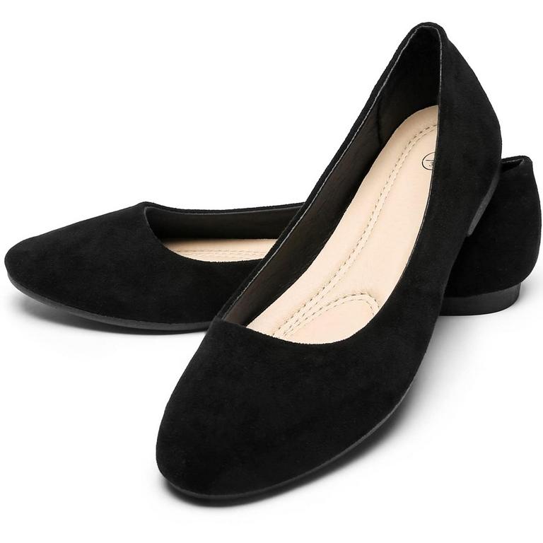 ROMINZ WOMENS SZ 6 BLACK FLATS