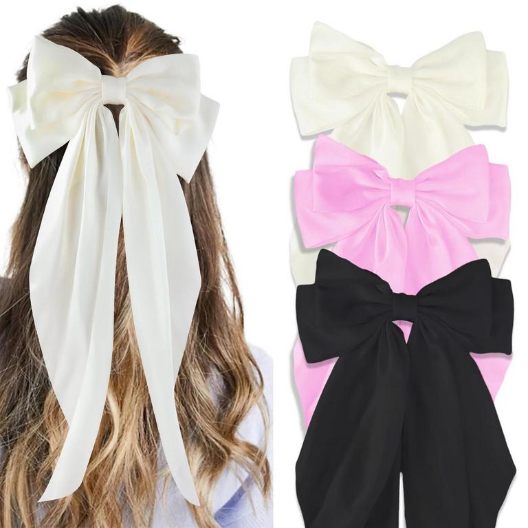 SATIN HAIR BOW CLIPS