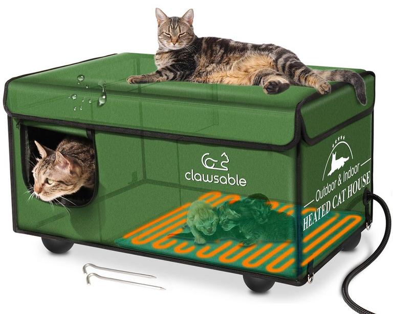 CLAWSABLE HEATED CAT HOUSE