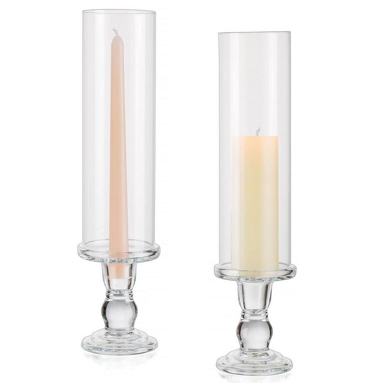 2PK GLASS CANDLESTICKS