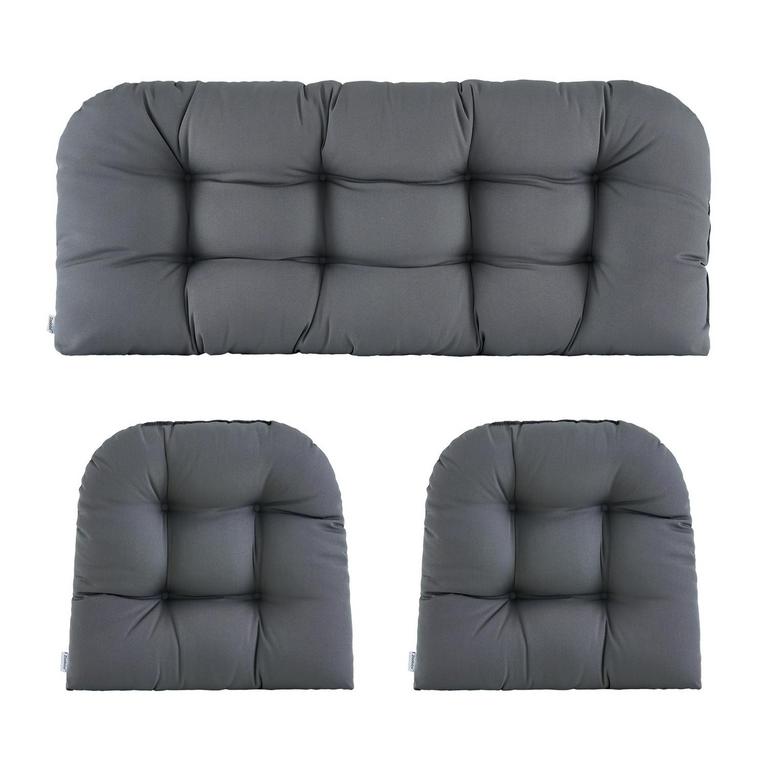 ZEOLABS OUTDOOR CUSHIONS 3PC DARK GREY SET