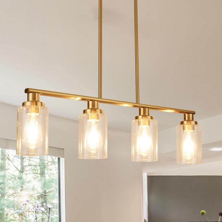 KPIOK 4LT GOLD CHANDELIER 31.1IN