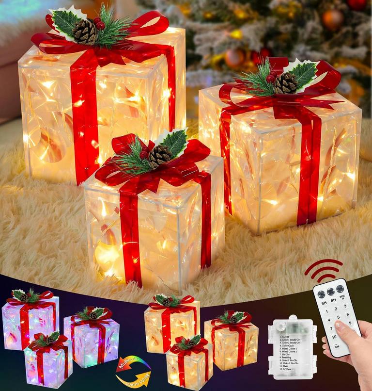 3PK LIGHTED BOXES