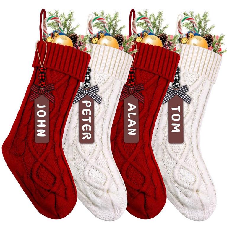 4PK 18IN CHRISTMAS STOCKINGS