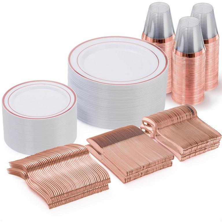 GOODLUCK 300PC ROSE GOLD DINNERWARE SET