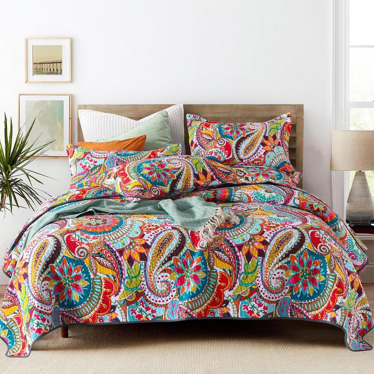 KING COLORFUL QUILT SET