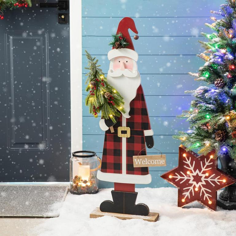 GLITZHOME 36IN LIGHTED SANTA