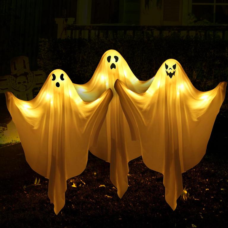 YUNVI HALLOWEEN GHOST STAKES 3PK