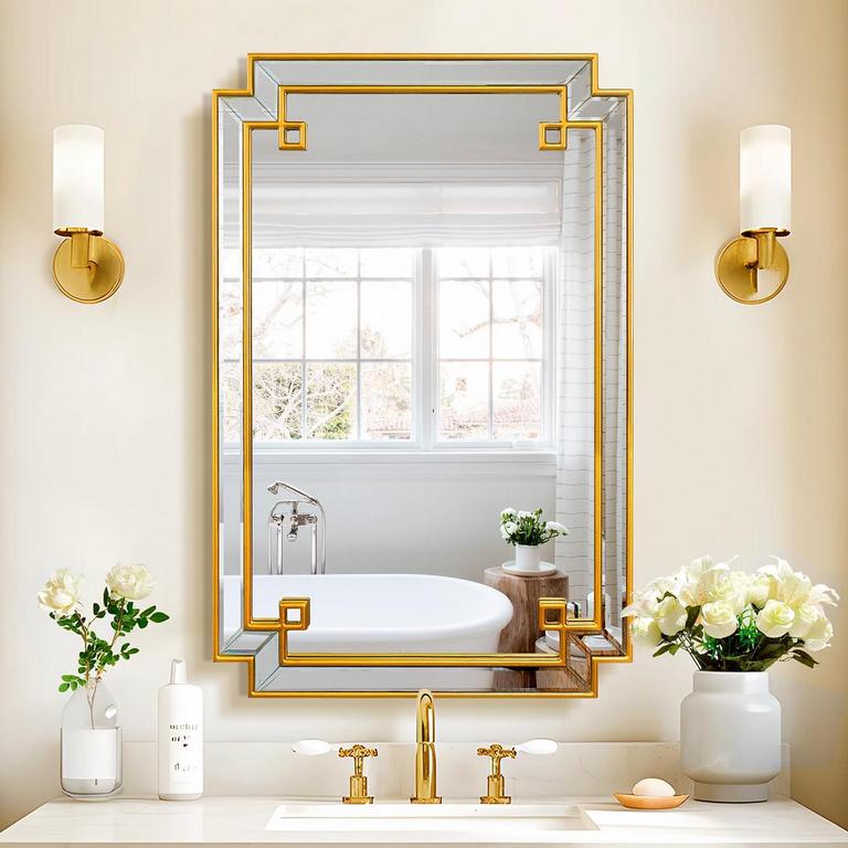 JESANTAB 32IN X 22IN GOLD MIRROR