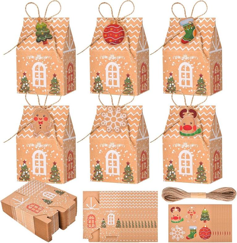 50PK SMALL XMAS HOUSE BOXES