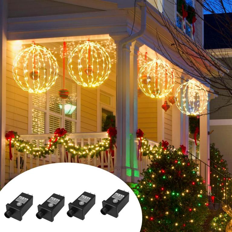 ANGAR 16IN CHRISTMAS BALL LIGHTS 4PK