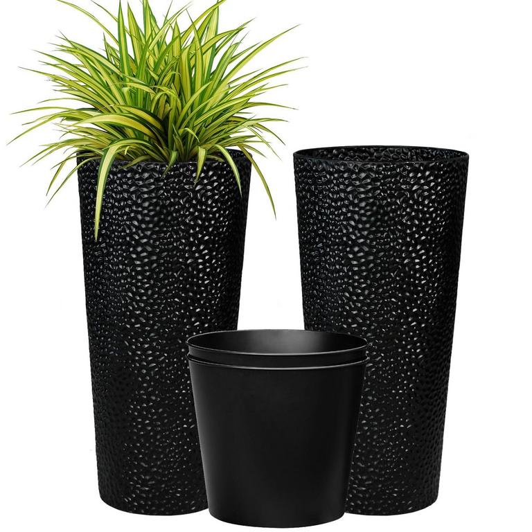 WORTH 28IN H METAL PLANTERS 2PK