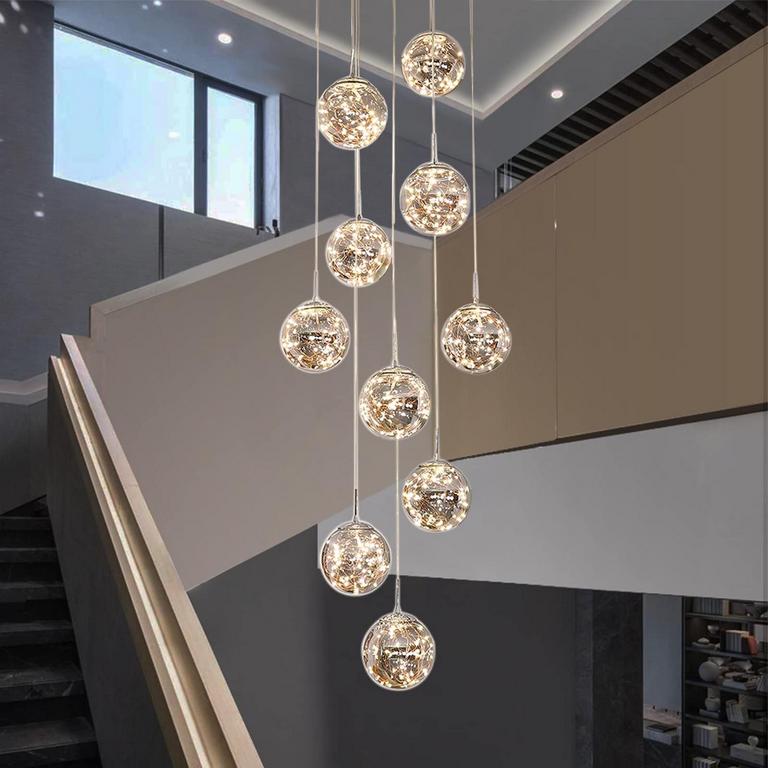 KAUCQI 10-LIGHT CHANDELIER 16"W X 79"H