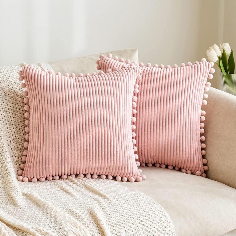 PINK THROW PILLOW COVERS