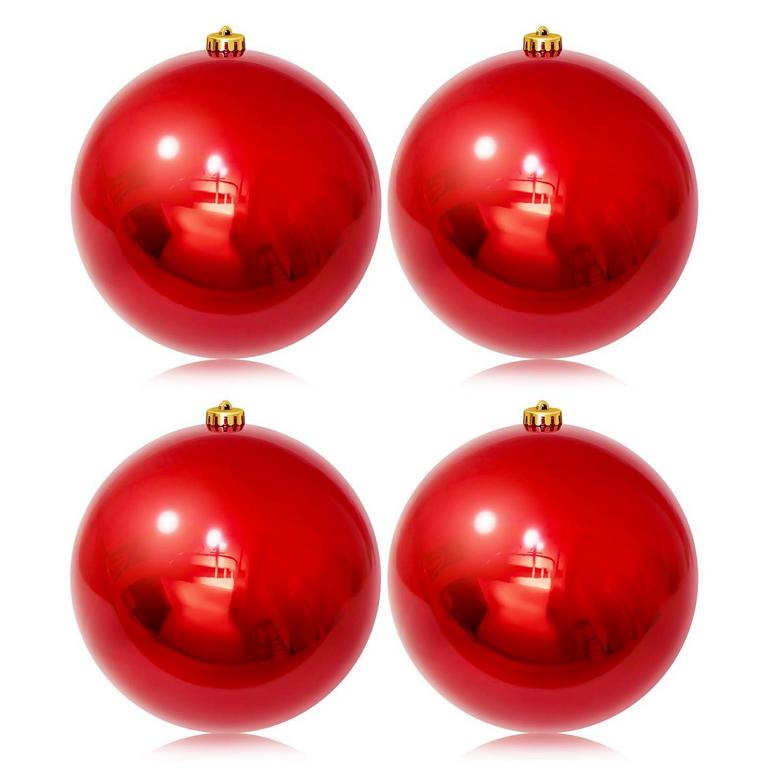 HOLLOWFLY 8IN CHRISTMAS BALLS 4PK