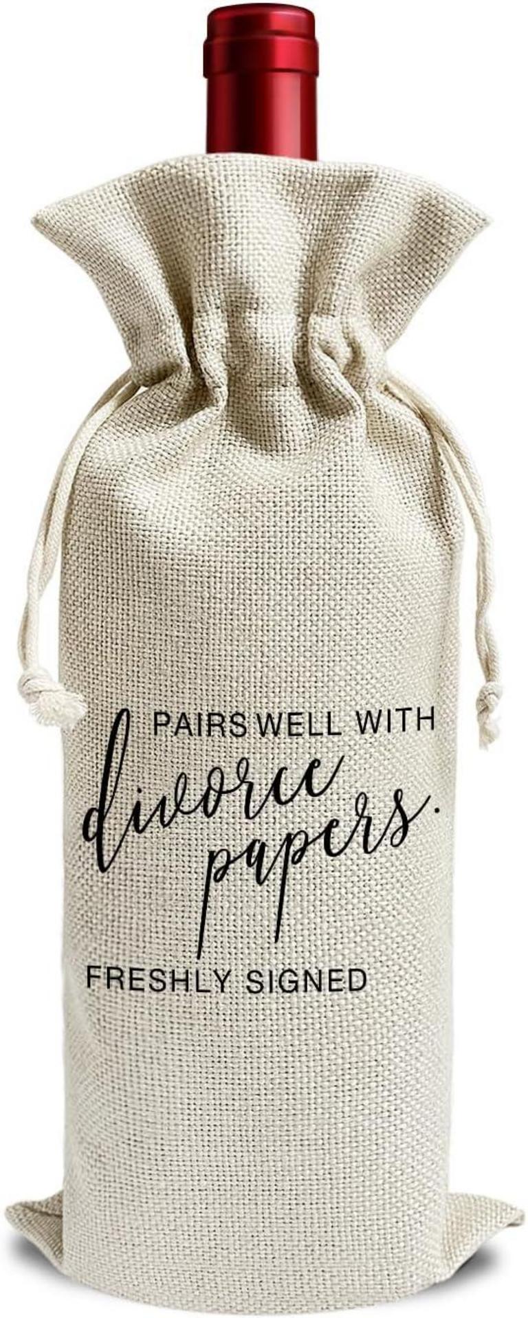 SIGNED DIVORCE PAPERS WINE BAG