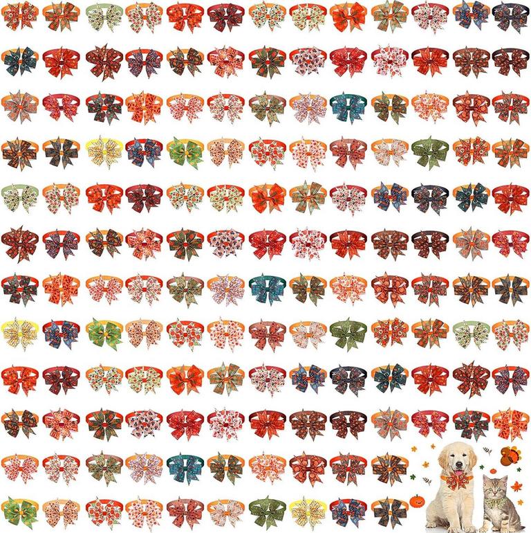 150 PCS FALL DOG BOWTIES