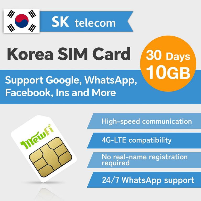 MEWFI KOREA SIM CARD 10GB