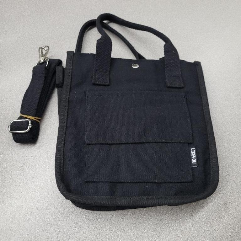 LIKEYOU BLACK CANVAS HANDBAG