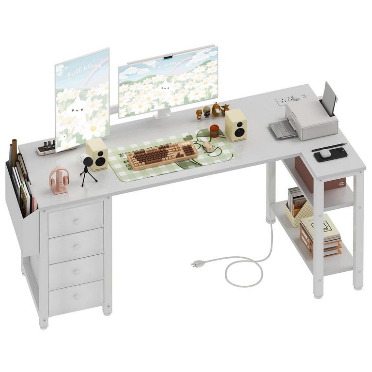 LUFEIYA 55IN L DESK WHITE