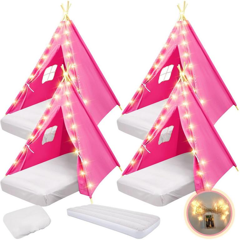 LEMOSAE KIDS TEEPEE TENTS 4PK