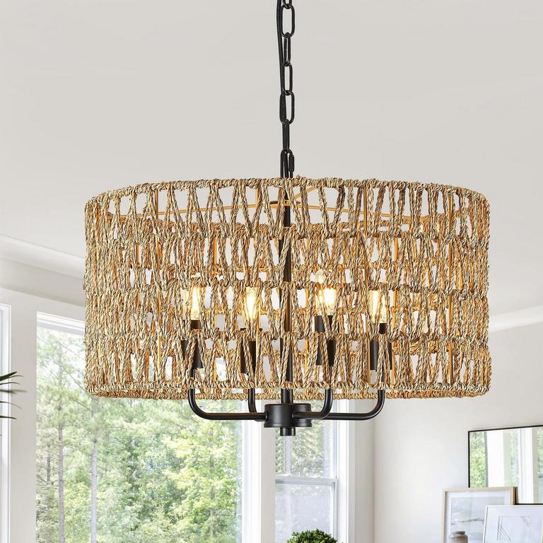 HLMRCHEN RATTAN CHANDELIER 20"D