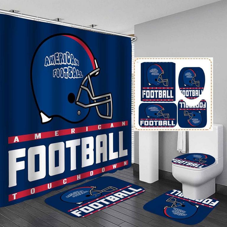 NAMDEVA 4PCS SHOWER CURTAIN MAT SET