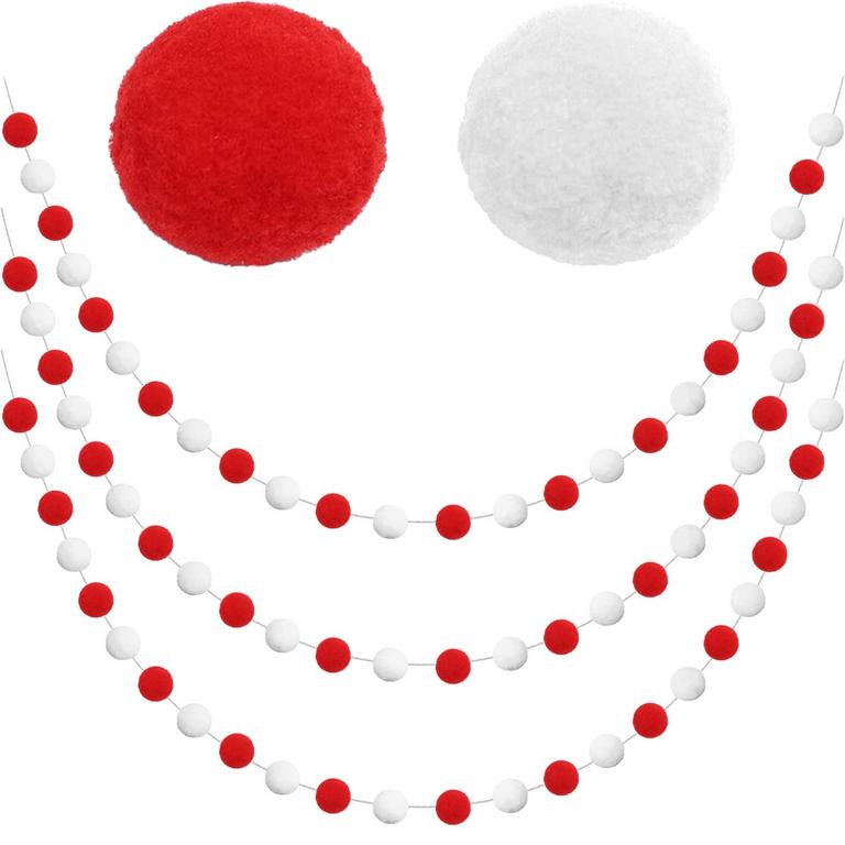JISHI 3PK GARLAND RED WHITE