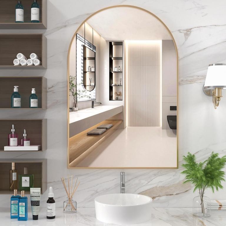 BIYATUOS ARCHED MIRROR 30IN X 20IN
