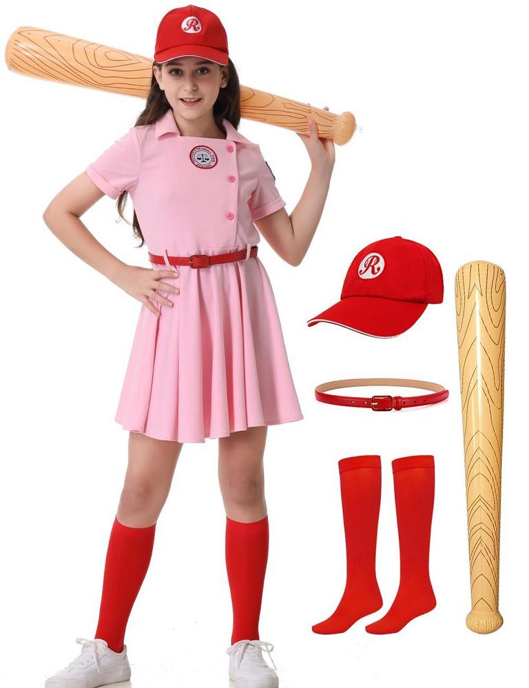 TREYREA BASEBALL COSTUME DRESS GIRLS XS