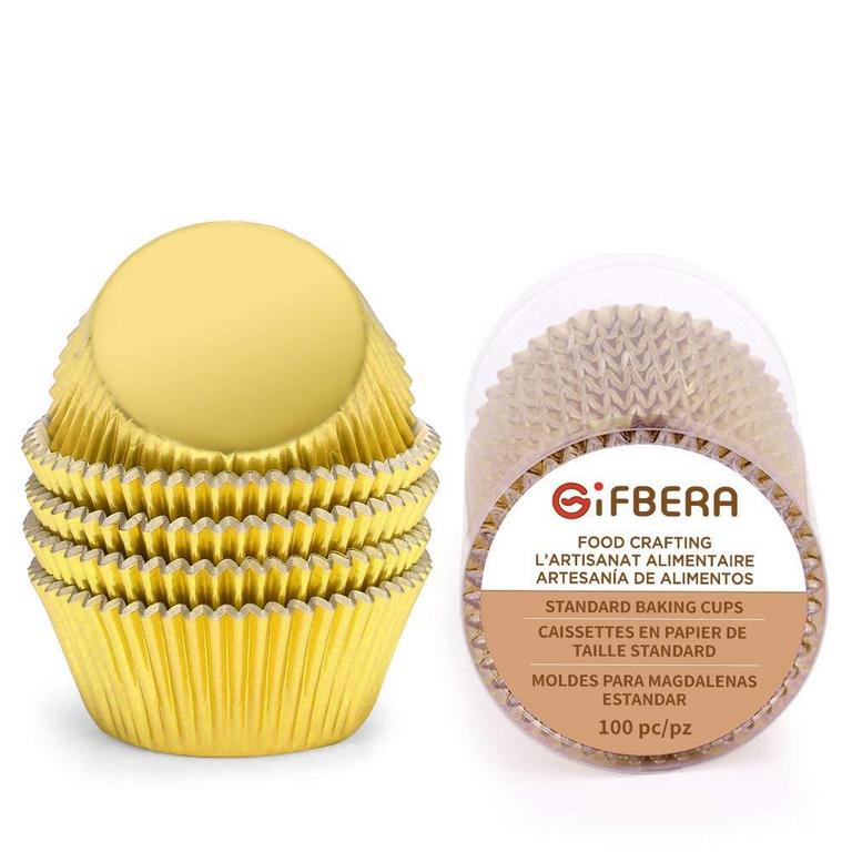 GIFBERA GOLD FOIL MUFFIN LINERS 100PK
