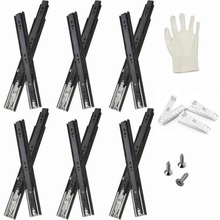 POFOZER 16IN DRAWER SLIDES 6 PAIRS