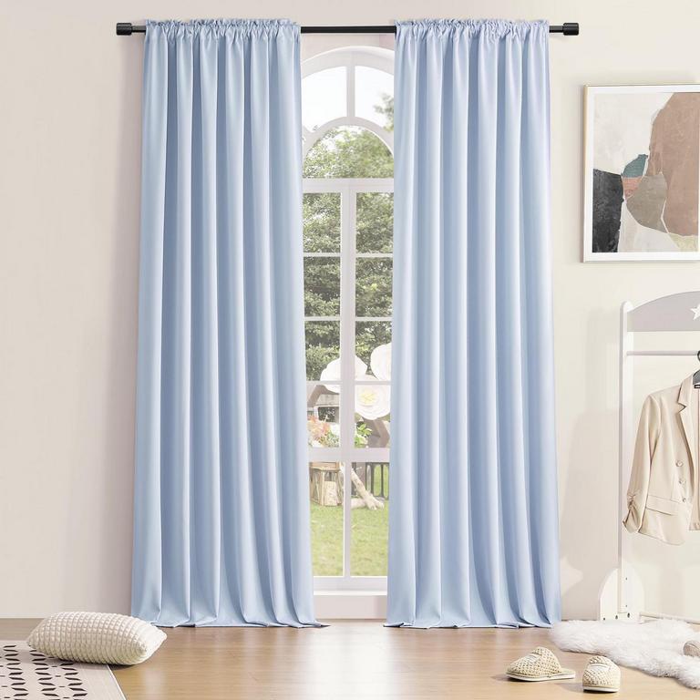DONREN 96IN BLUE CURTAINS