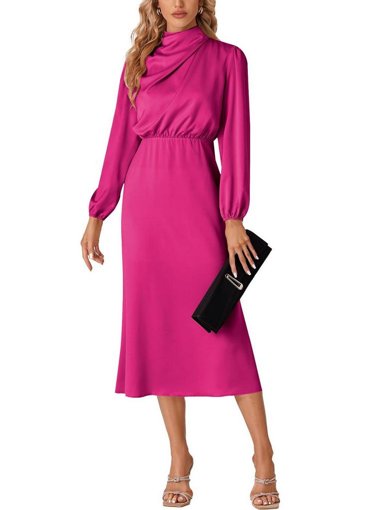 SATIN MIDI DRESS S