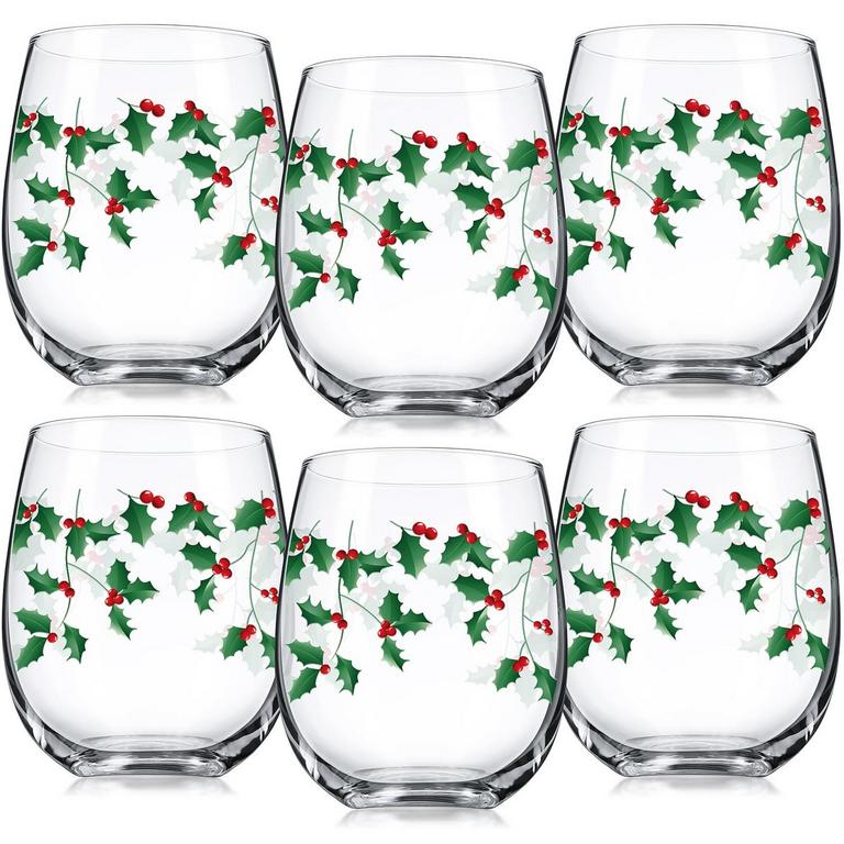 UMIGY 6PC 12OZ XMAS WINE GLASSES