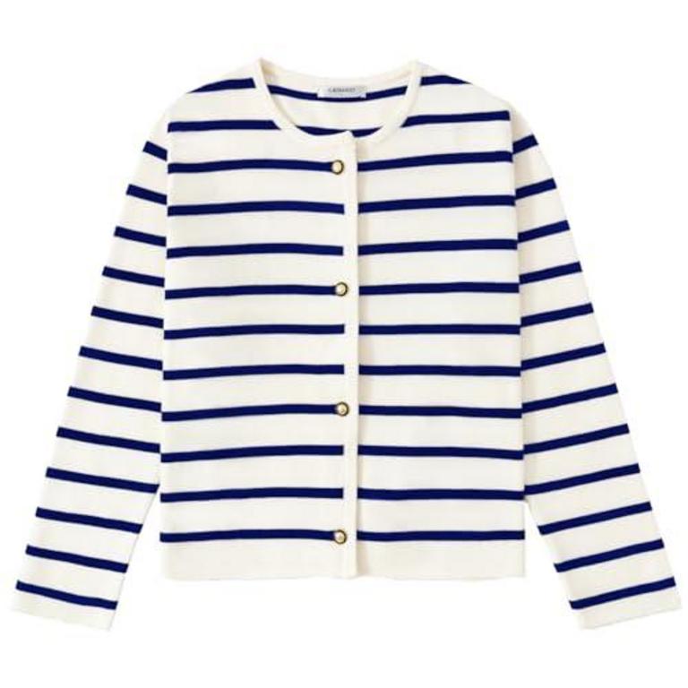 XXL STRIPED CARDIGAN SWEATER