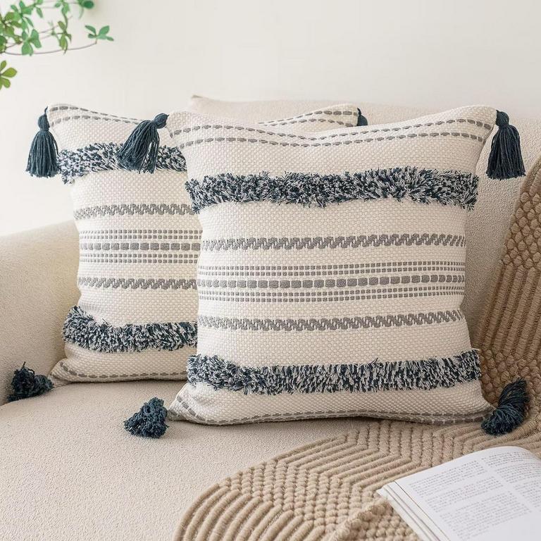 2 BOHO THROW PILLOW COVERS
