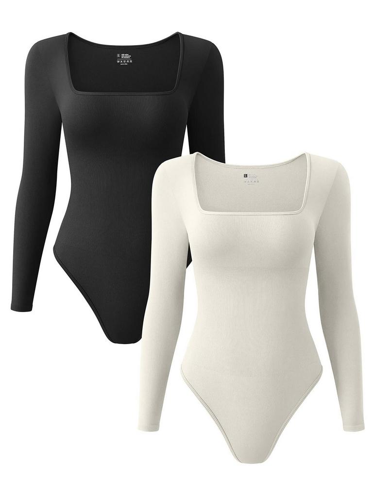 OQQ RIBBED BODYSUITS WOMEN'S