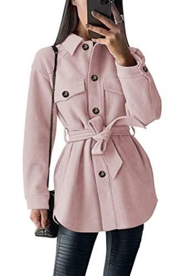 PRETTYGARDEN S PINK TRENCH