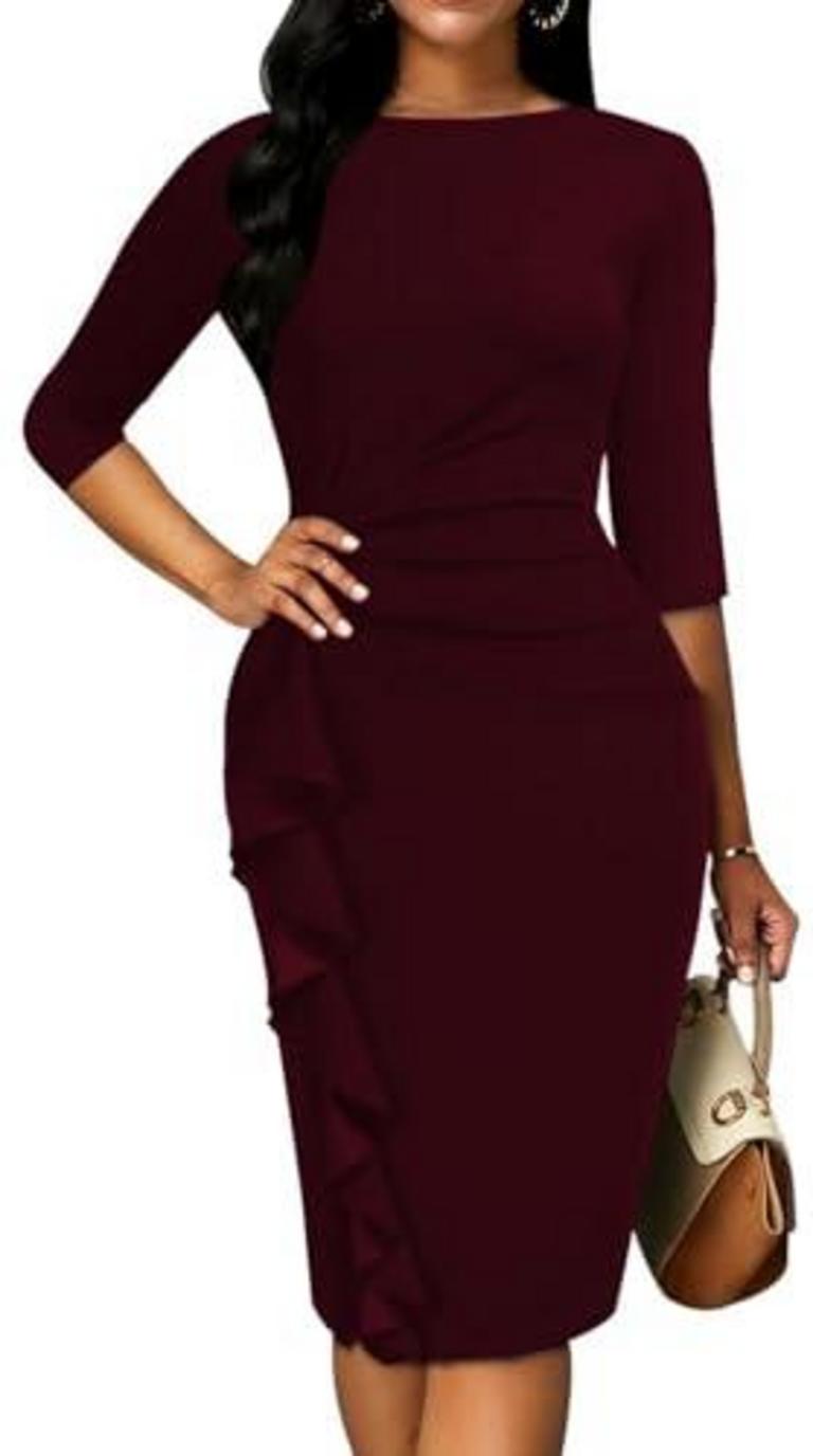 YAJEDO LG 3/4 SLEEVE DRESS