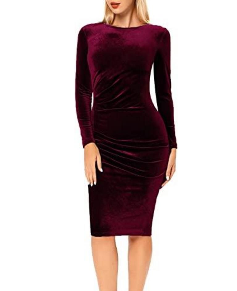 ZCDODF VELVET MIDI DRESS