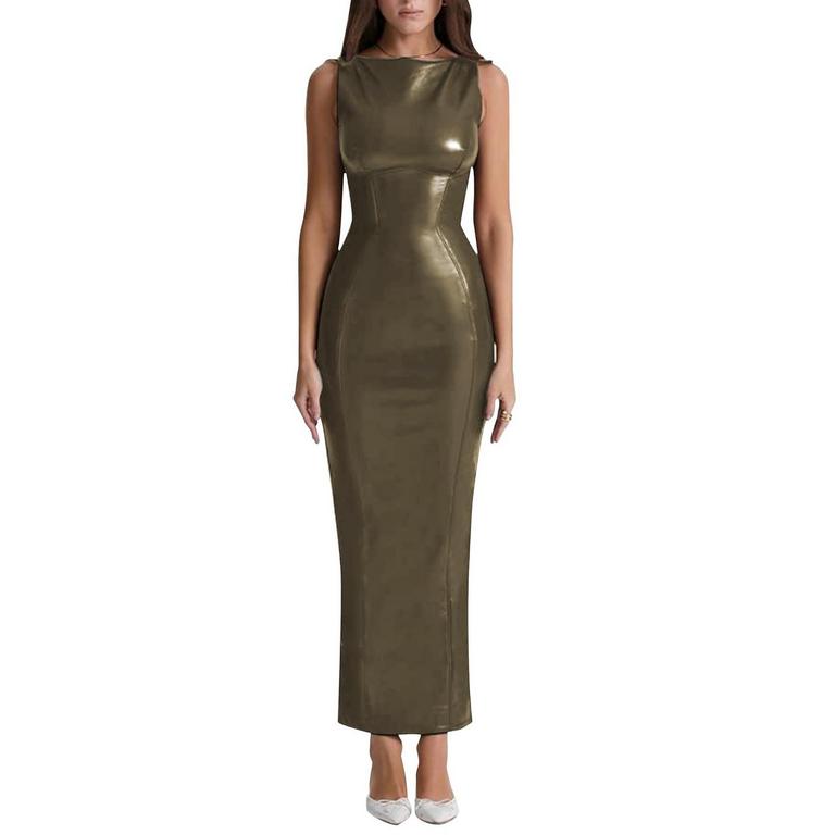 GOOHO XXL FAUX LTHR DRESS