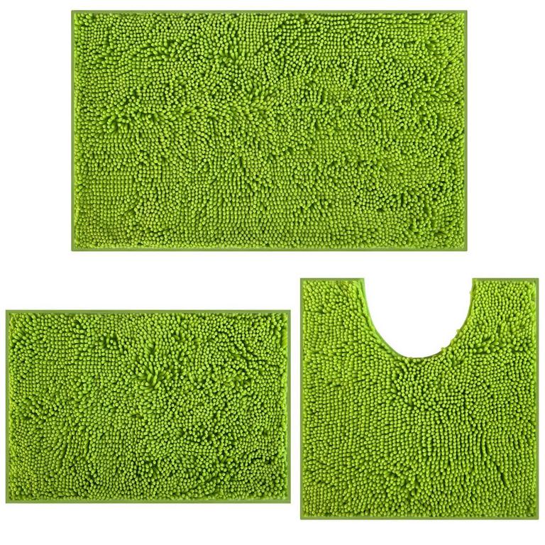 GREEN BATHROOM RUGS SET