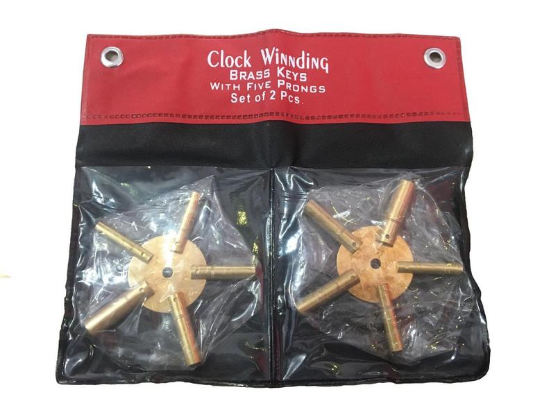 5 PRONG BRASS CLOCK KEY